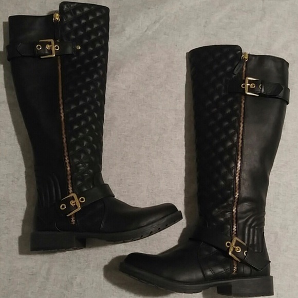 plain black riding boots
